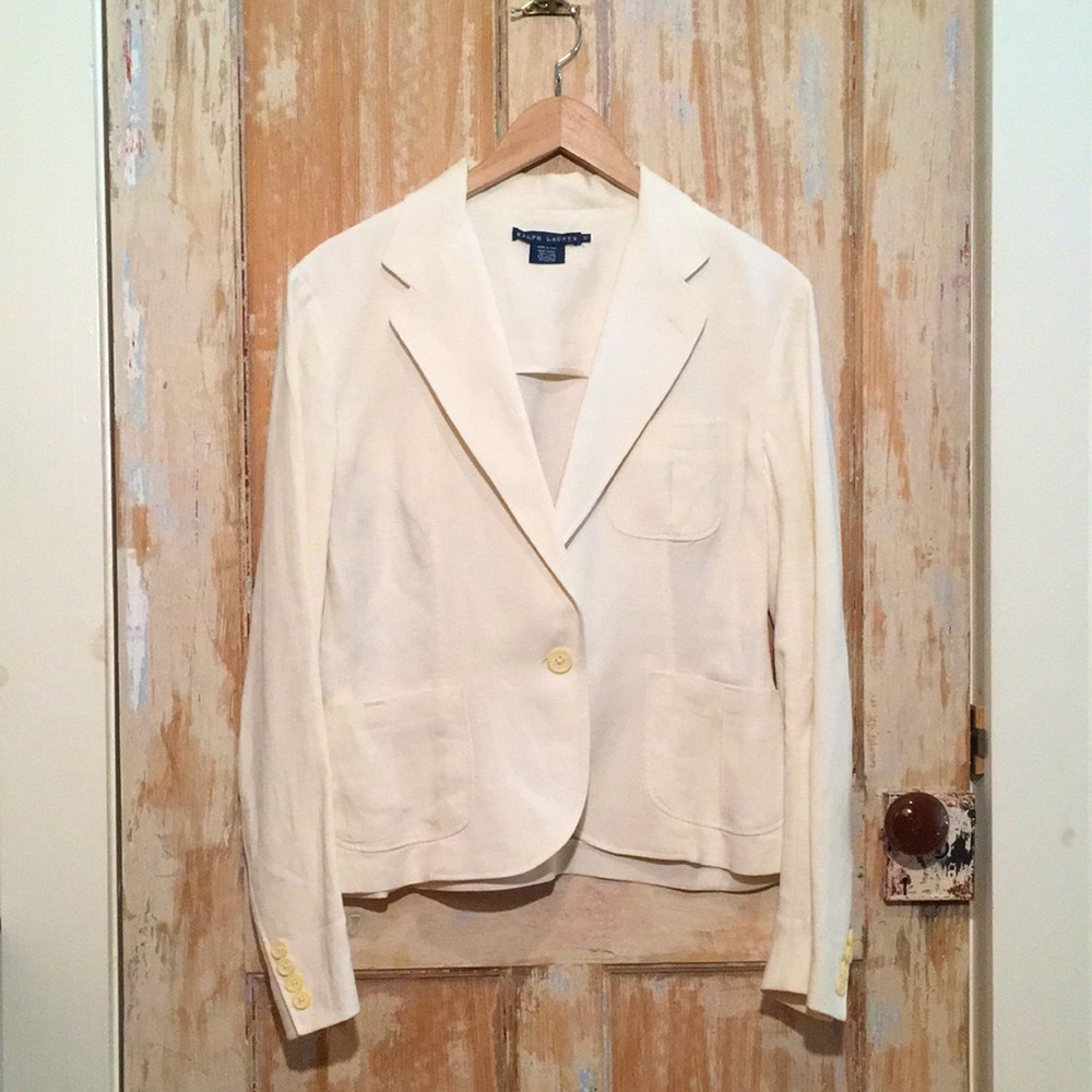 Ralph Lauren Blue Label Cream Linen Jacket